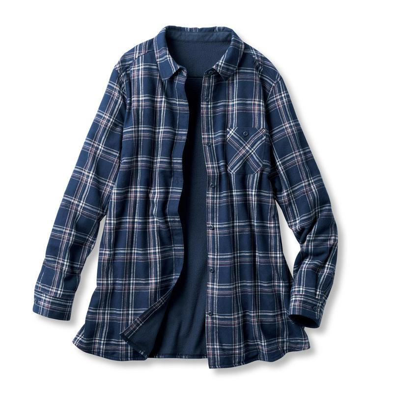 裏フリースロングシャツ