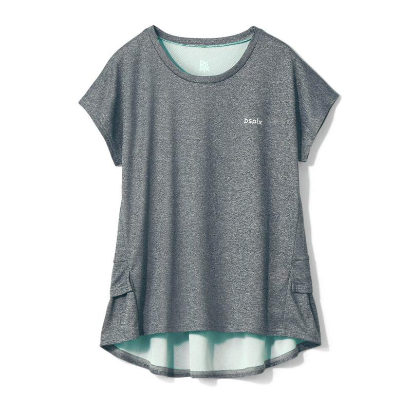 気になるヒップをカバー◎バックレイヤードＴシャツ【ホットヨガＯＫ】【Ｓ～３Ｌ】