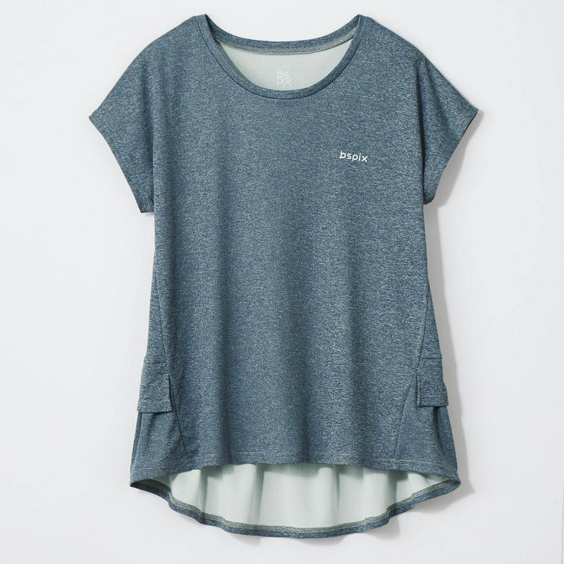 気になるヒップをカバー◎バックレイヤードＴシャツ【ホットヨガＯＫ】【Ｓ～３Ｌ】