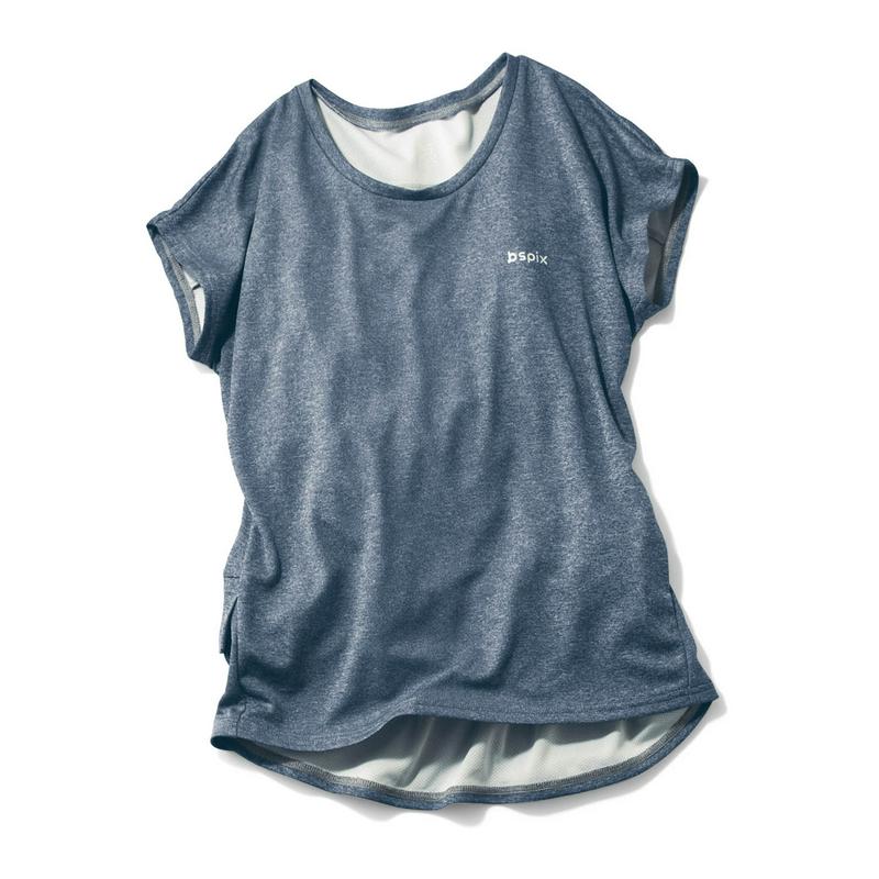 気になるヒップをカバー◎バックレイヤードＴシャツ【ホットヨガＯＫ】【Ｓ～３Ｌ】
