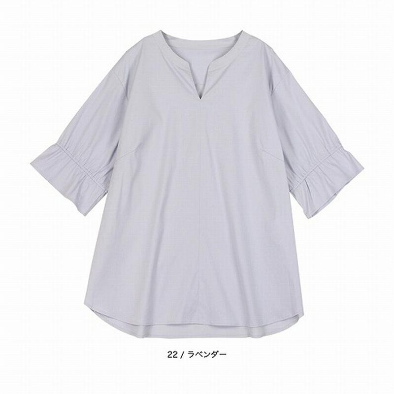 袖ギャザーシャツ【ＬＬ～５Ｌ】