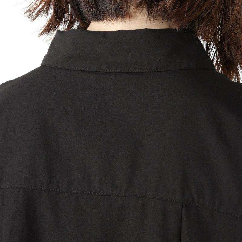 綿麻丸衿ビッグポケットワンピース