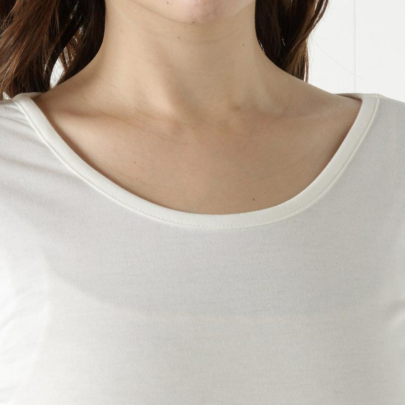 インナーにも◎発熱保温Ｕネック長袖Ｔシャツ