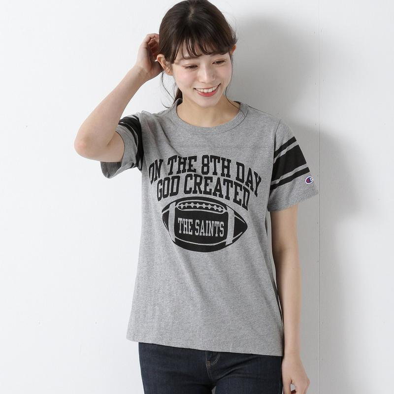 半袖フットボールＴシャツ☆ロゴ刺繍入り