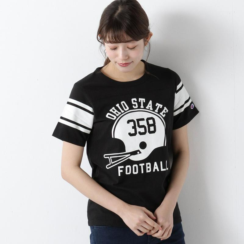 半袖フットボールＴシャツ☆ロゴ刺繍入り