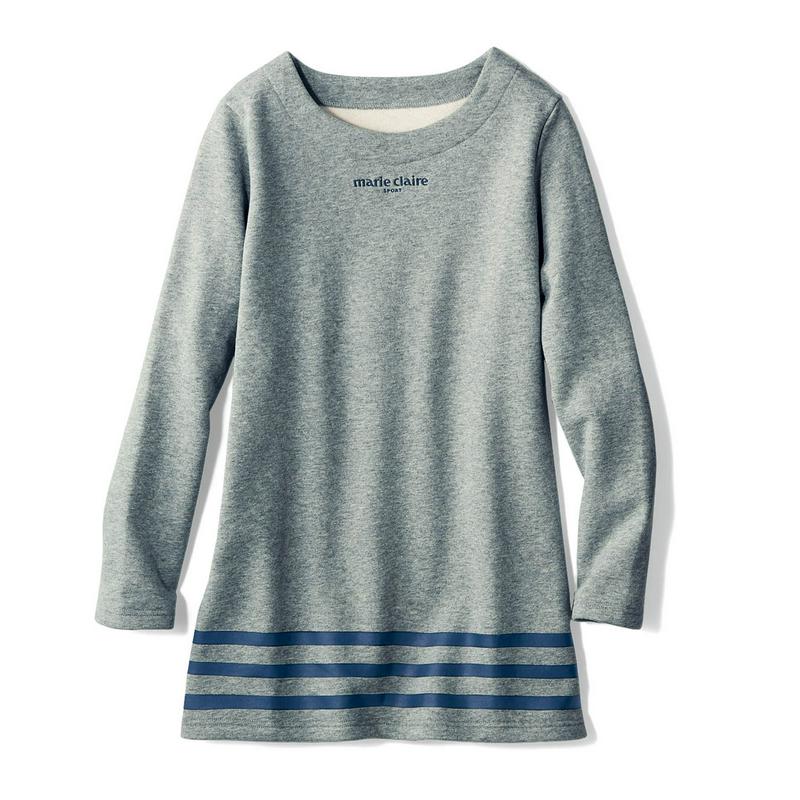 １枚であったか◎裏起毛スウェットチュニックプルオーバー
