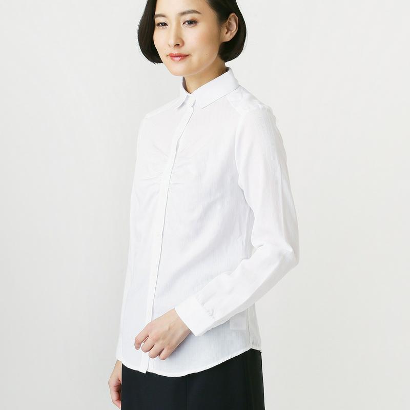 【３６％ＯＦＦ】ギャザー使いシャツ【通勤にも】