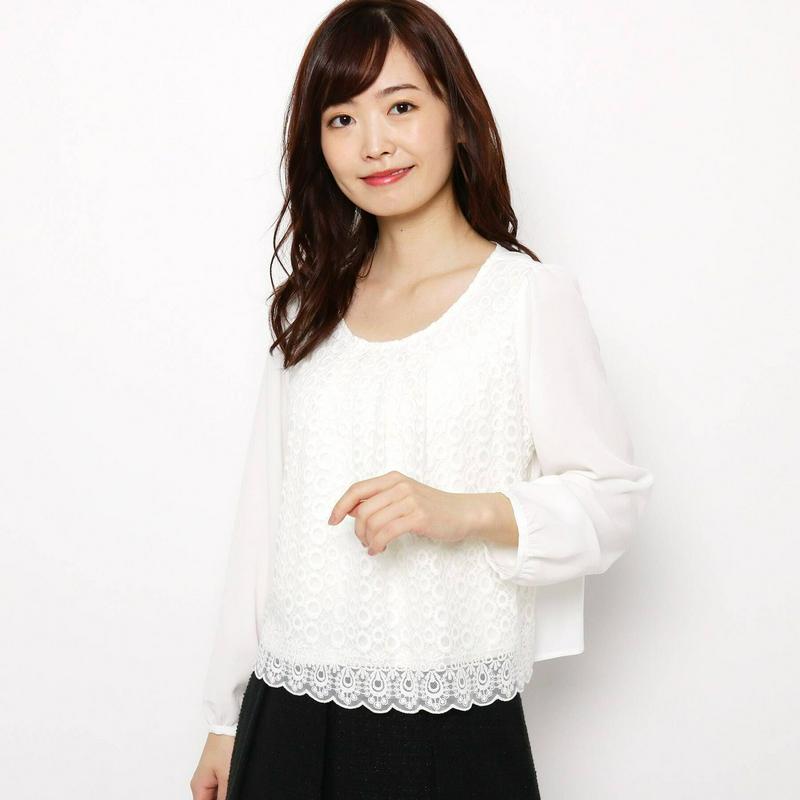 【入卒・ＷＥＢ限定サイズあり】チュールレースブラウス