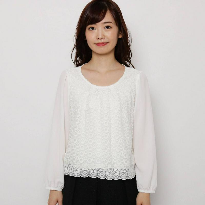 【入卒・ＷＥＢ限定サイズあり】チュールレースブラウス