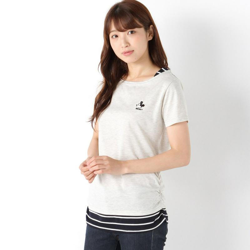 ミッキー切替フェイクレイヤードＴシャツ