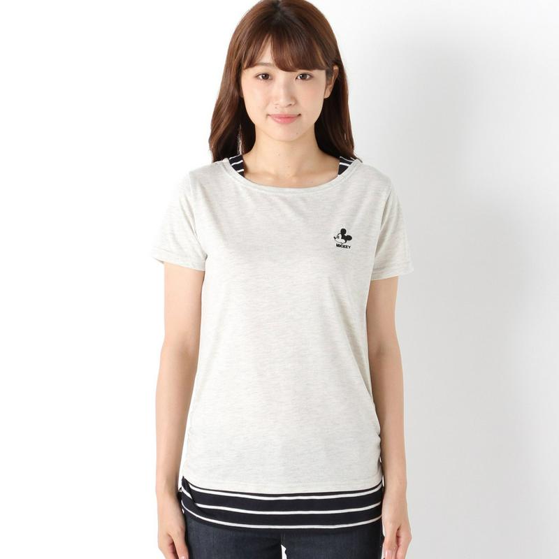 ミッキー切替フェイクレイヤードＴシャツ