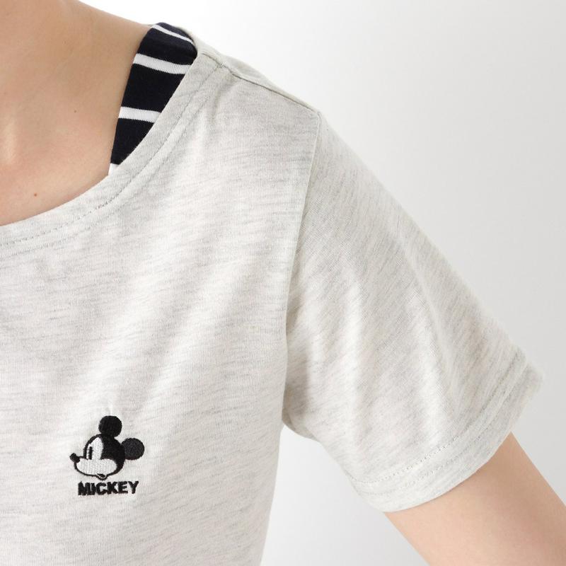 ミッキー切替フェイクレイヤードＴシャツ
