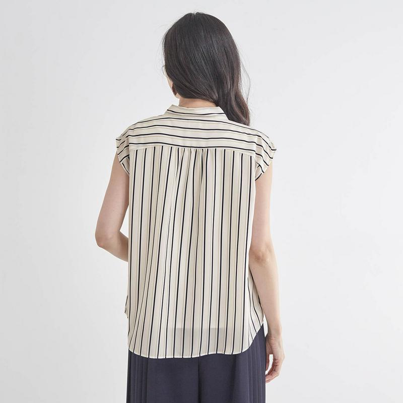 【ＳＴＹＬＥ　ＳＮＡＰコラボ】心地よい強撚綿裏カットソーボウタイ使いブラウス