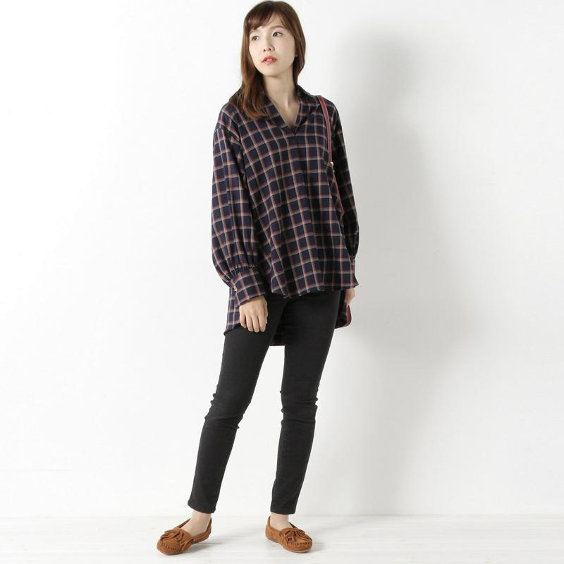 ゆったりシルエットが今年っぽい◎ハトメ付シャツチュニック