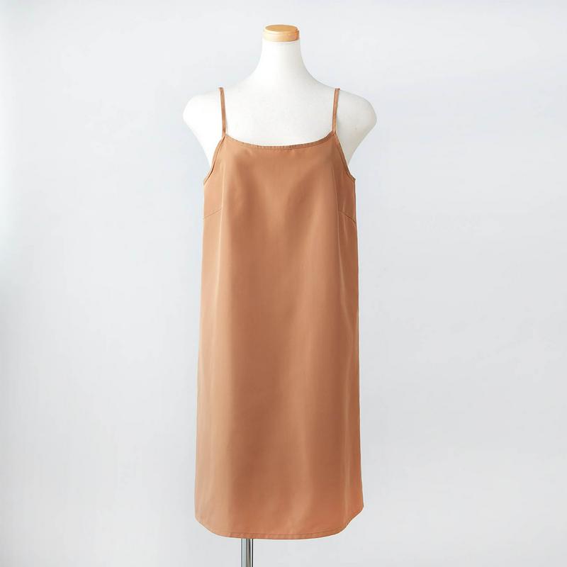 麻混ロングシャツワンピース