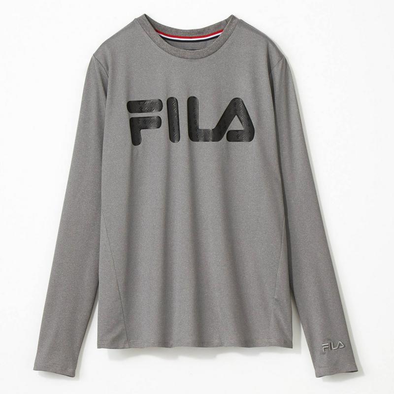 メッシュ素材で快適！エンボスプリント長袖Ｔシャツ【ＵＶケア】