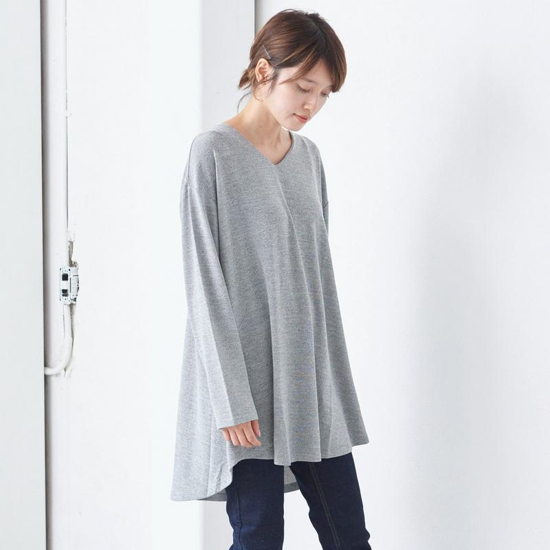 お尻の隠れる丈のテールカットチュニック【Ｍ～３Ｌ】