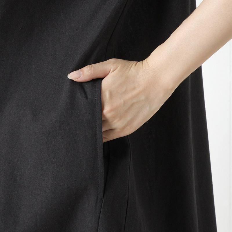 綿麻重ねＶネックワンピース