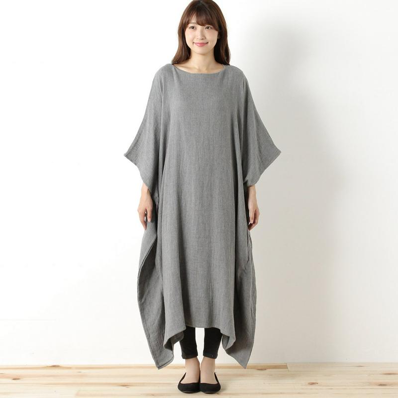 ビックシルエットダブルガーゼワンピース