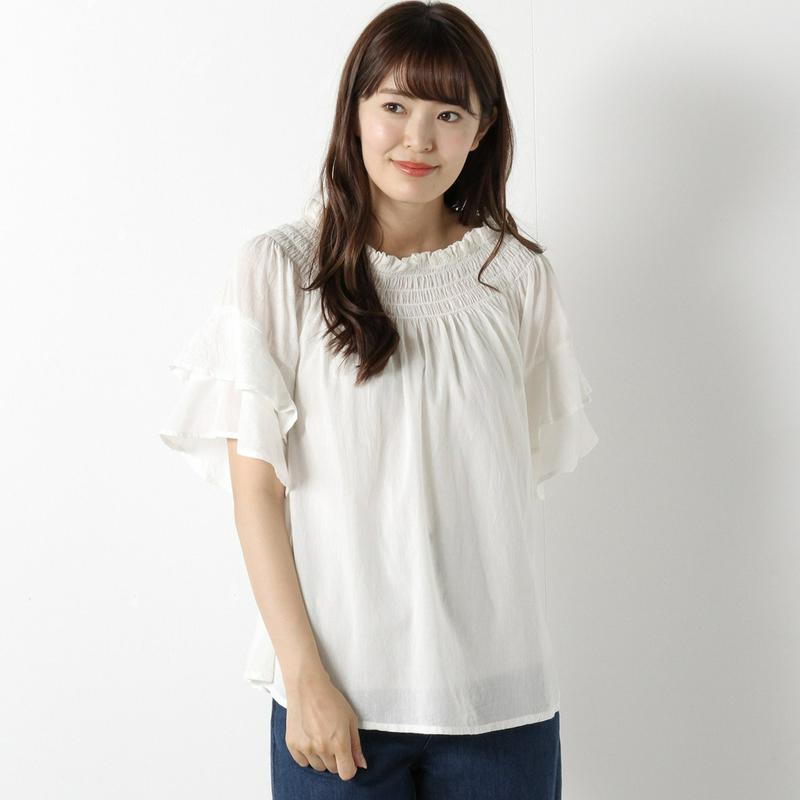 【３／２５（水）で販売終了】フリル袖ブラウス