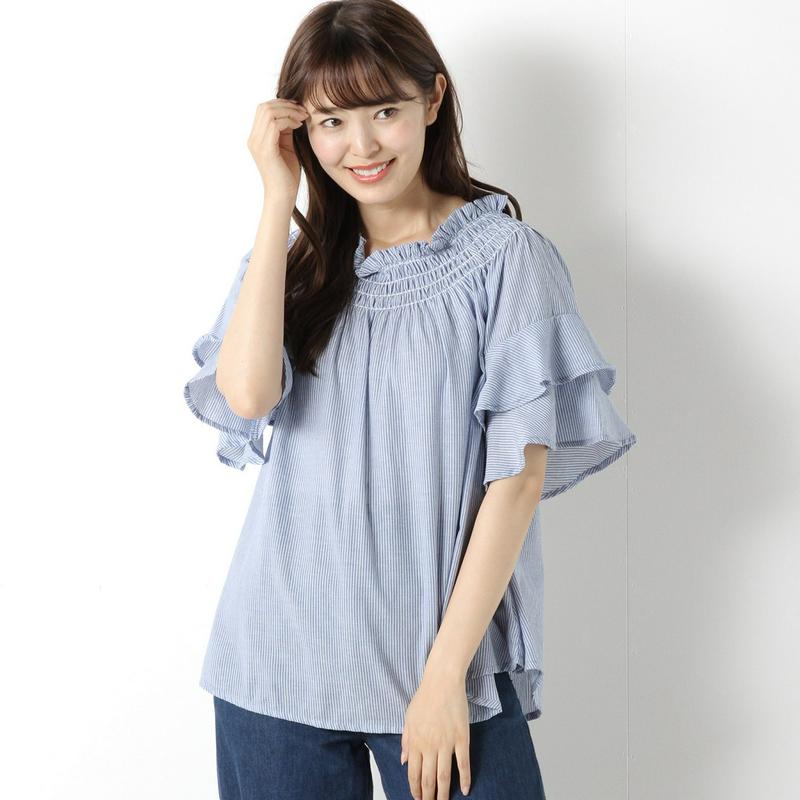 【３／２５（水）で販売終了】フリル袖ブラウス