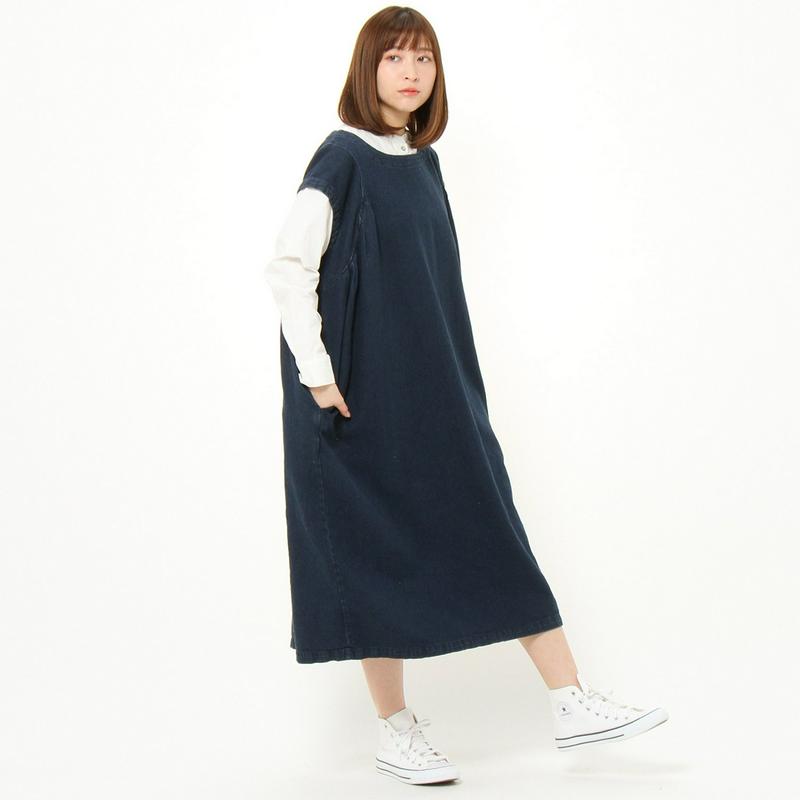 綿麻デニム素材のフレンチスリーブワンピース（ディージーワイ/D*g*y）
