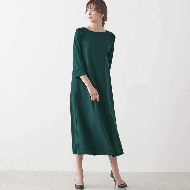 体のラインを拾いにくいＡラインカットソーワンピース【Ｓ～３Ｌ】