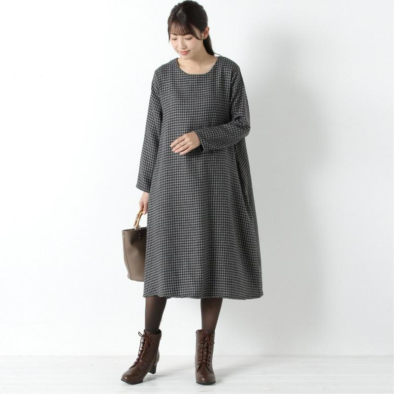 チェックのシンプルワンピース