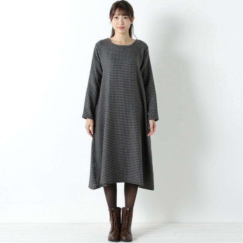 チェックのシンプルワンピース