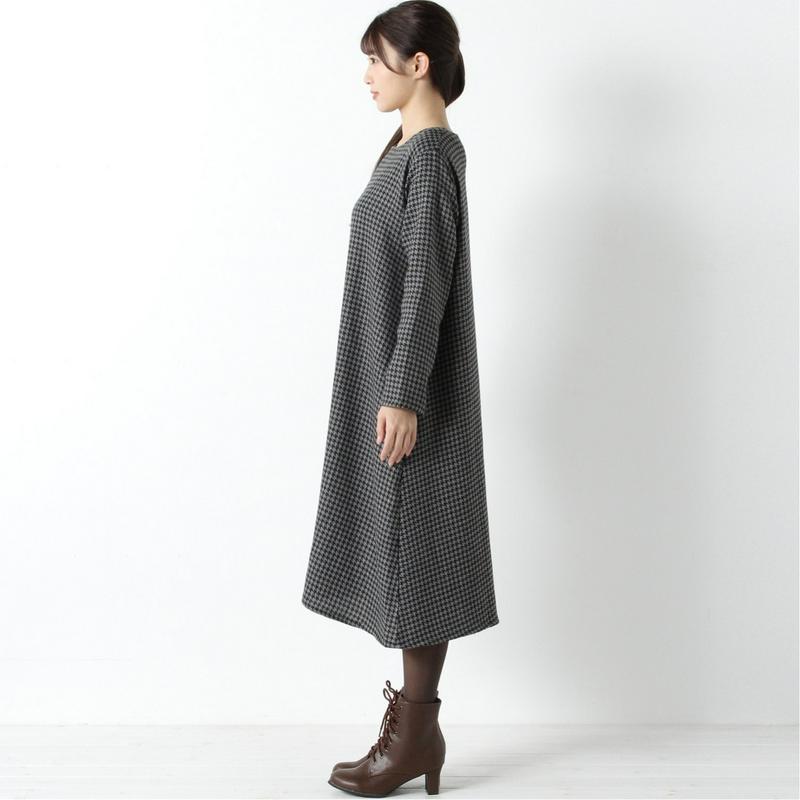チェックのシンプルワンピース