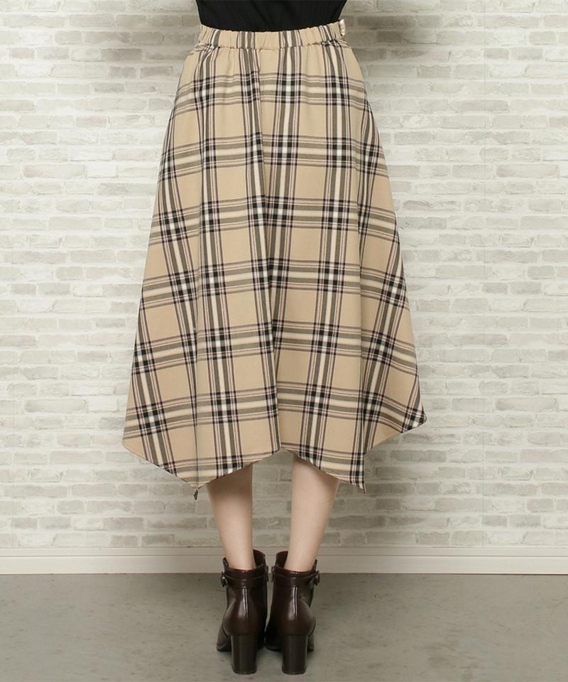 ラメチェックレースドッキングスカート
