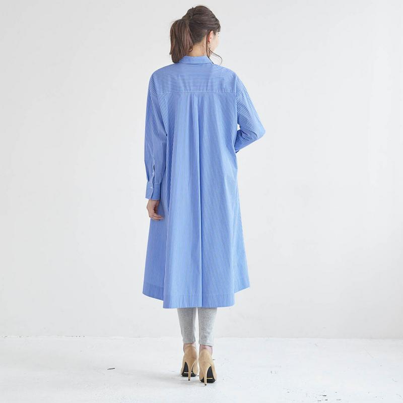 【ＳＴＹＬＥ　ＳＮＡＰ掲載】ストライプ２ＷＡＹシャツワンピース