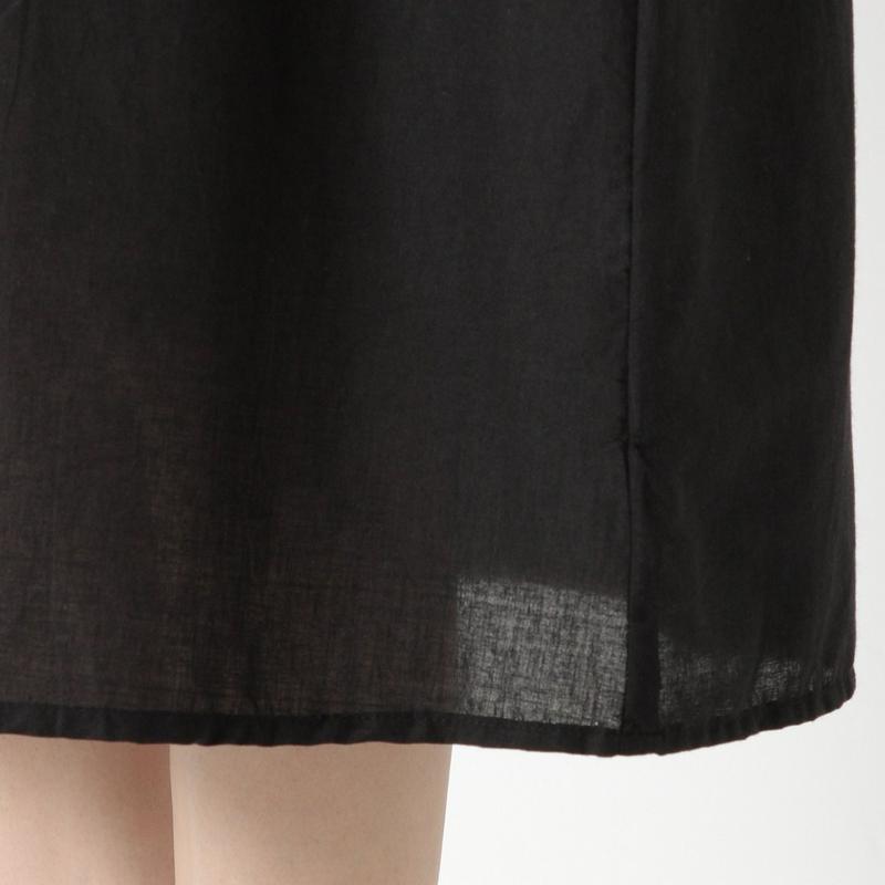 綿１００％キャンブリック袖刺繍ロングワンピース