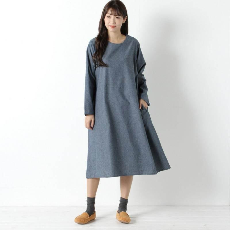 着回しやすい◎コットン起毛素材のベーシックワンピース