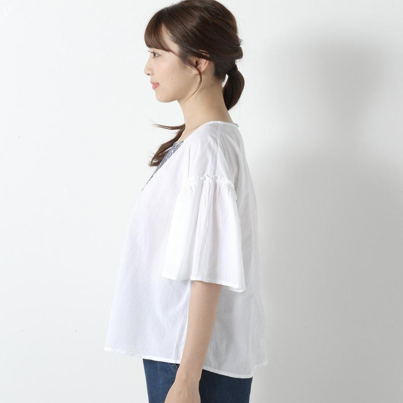 前身刺繍ブラウス【Ｍ～４Ｌ】