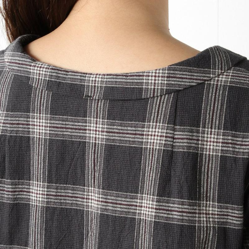 楊柳素材のチェック柄チュニック