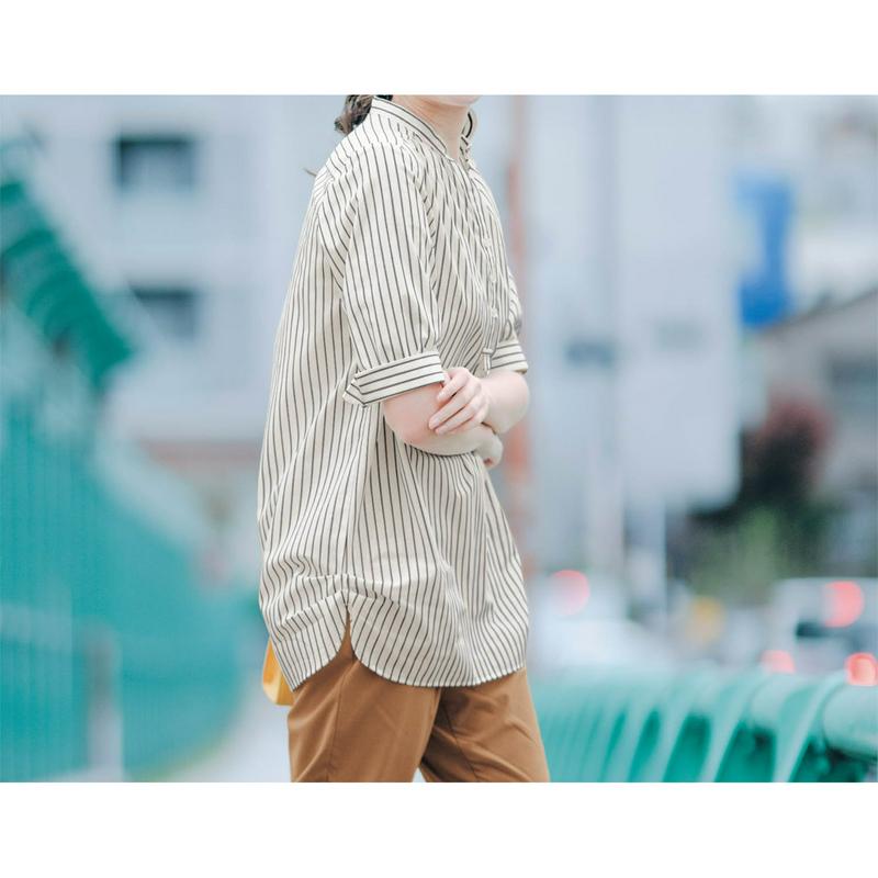 ストライプデザインシャツチュニック