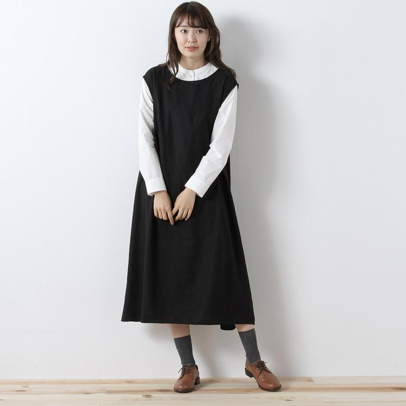 レーヨンリネン素材の２ＷＡＹノースリーブワンピース