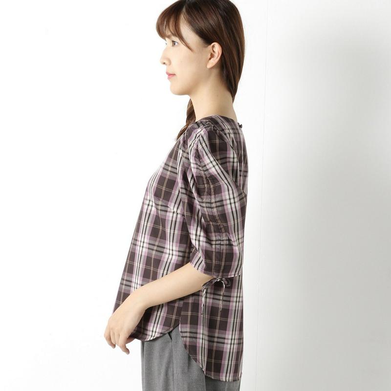 二の腕カバーにおススメ◎袖ドロスト使いのゆったりブラウス【Ｍ～３Ｌ】