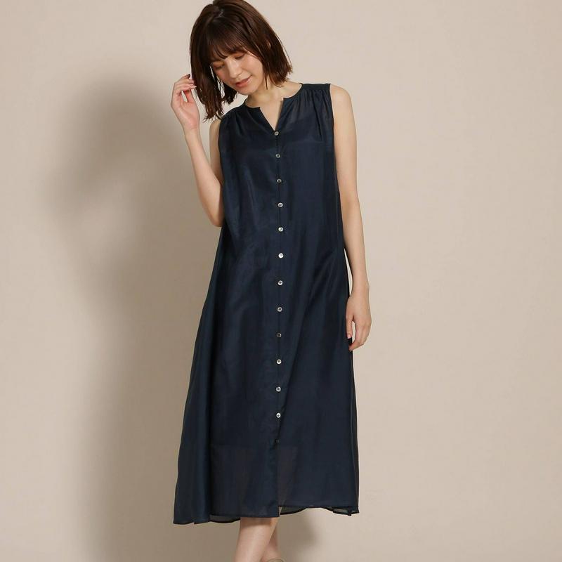 【ＷＥＢ限定カラー・Ｌサイズあり】コットンシルクフレアワンピース