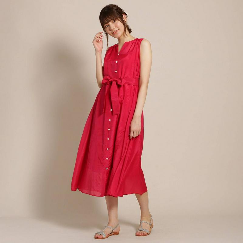 【ＷＥＢ限定カラー・Ｌサイズあり】コットンシルクフレアワンピース