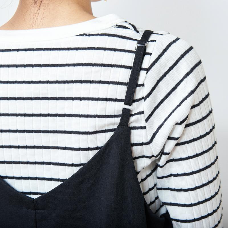 ポンチ素材ロングシーズン着まわせるキャミワンピース【Ｍ～３Ｌ】