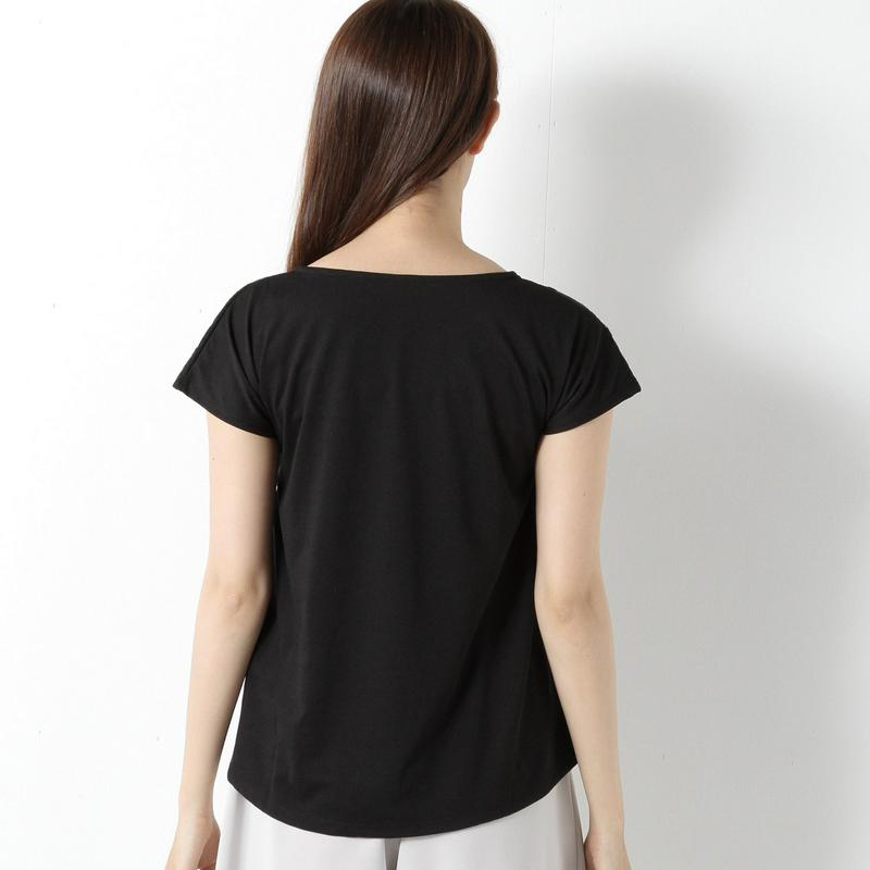 ボタニカルレースフレンチ袖Ｔシャツ【Ｍ～４Ｌ】