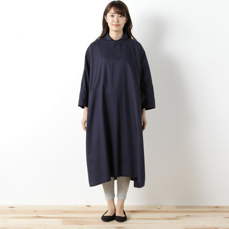 【３／２５（水）で販売終了】コットンオックス素材のロングワンピース