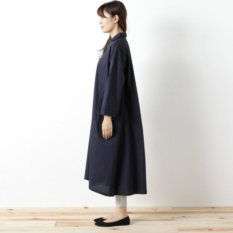 【３／２５（水）で販売終了】コットンオックス素材のロングワンピース