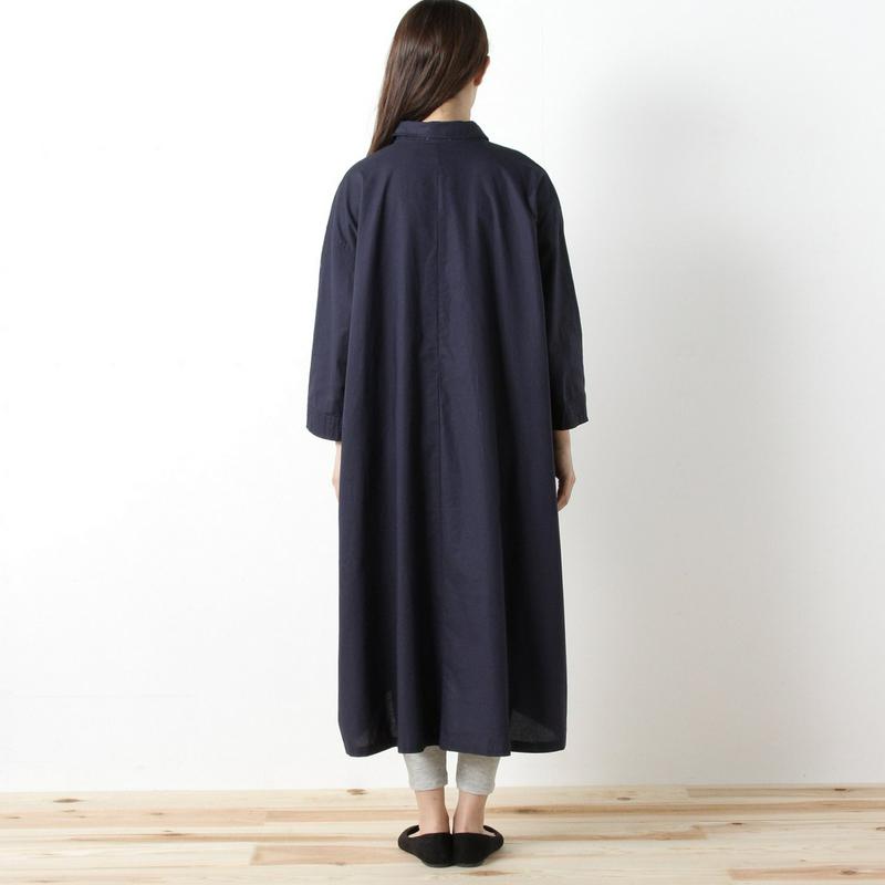 【３／２５（水）で販売終了】コットンオックス素材のロングワンピース