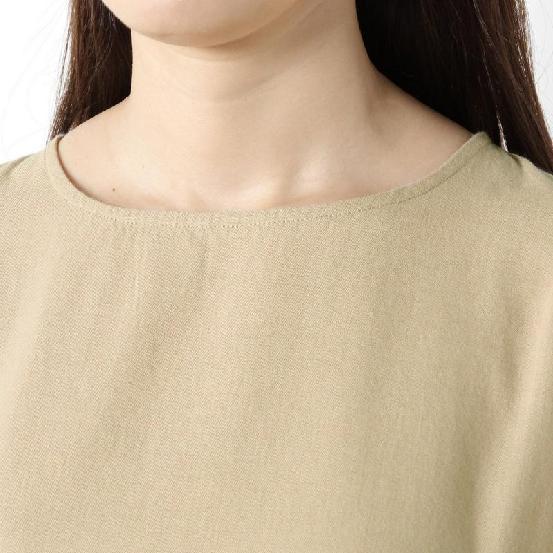 コットンウール素材の起毛ワンピース