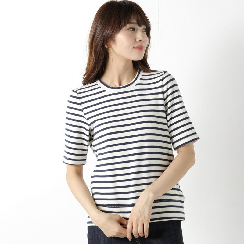 【３／２５（水）で販売終了】もちもちボーダー５分袖Ｔシャツ