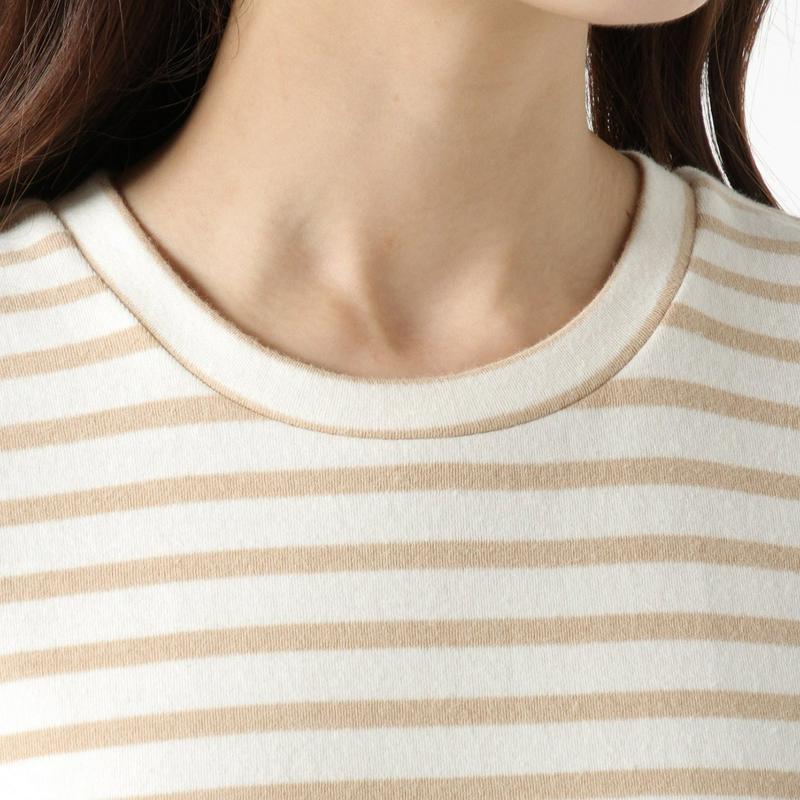 【３／２５（水）で販売終了】もちもちボーダー５分袖Ｔシャツ