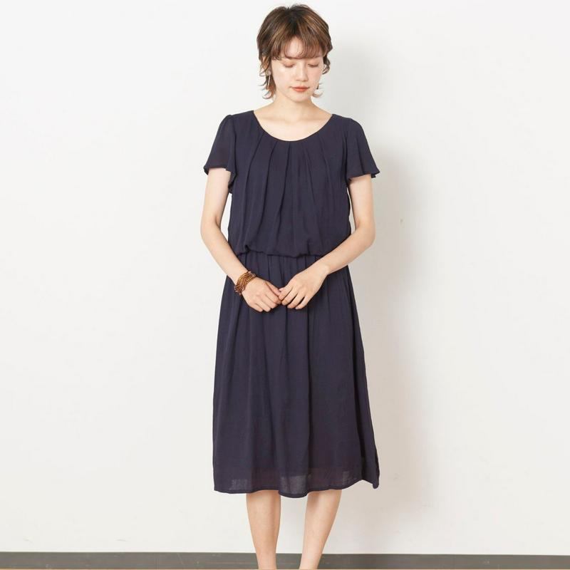 【３／２５（水）で販売終了】楊柳ドッキングワンピース【９ＡＲ～１９ＡＢＲ】